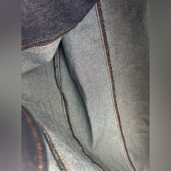 Avec Les Filles Dark Denim Trench Jacket with Gold Button Accents - Picture 9 of 10